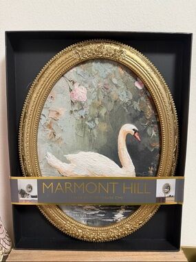 Viral Marmont Hill Swan Gold Framed Wall Art Painting 
11in x 14in